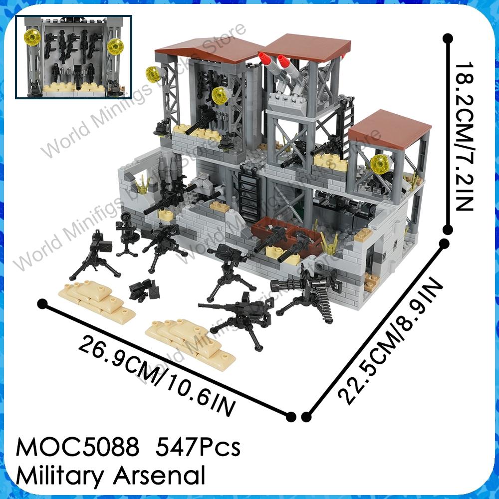 MOOXI MOC WW2 Military Battlefield Bases Bricks War Artillery Compatible Figures Building Blocks Set Toys For Children Adults 3D