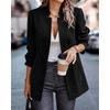 VEZFAA   Women's Fashion Casual Solid Color Print Fall Winter Long Sleeve Stand-Neck Jackets & Coats