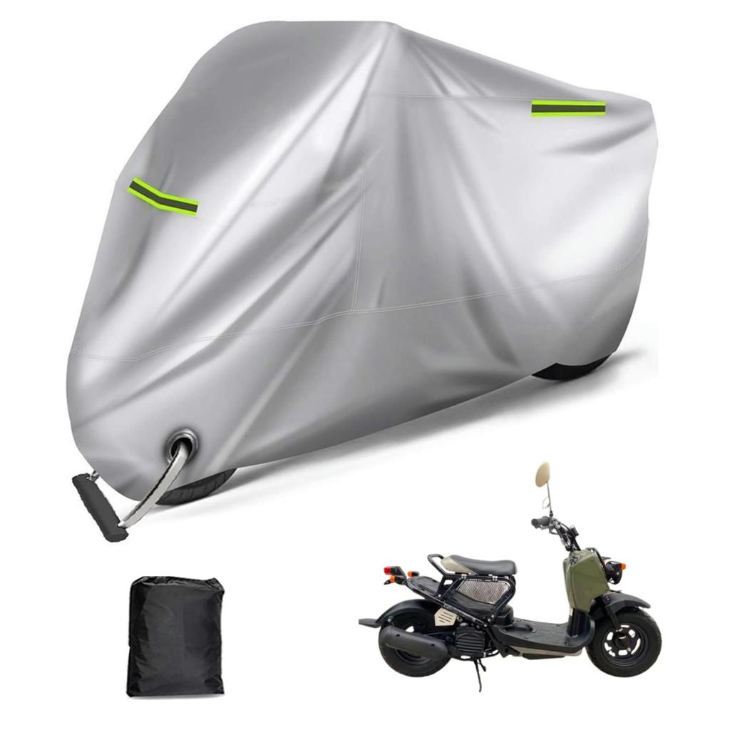 Motorcycle Cover, Compatible with Honda Zoomer, 3 Reflective Strips, UV Protection, Freeze Protection Cover,