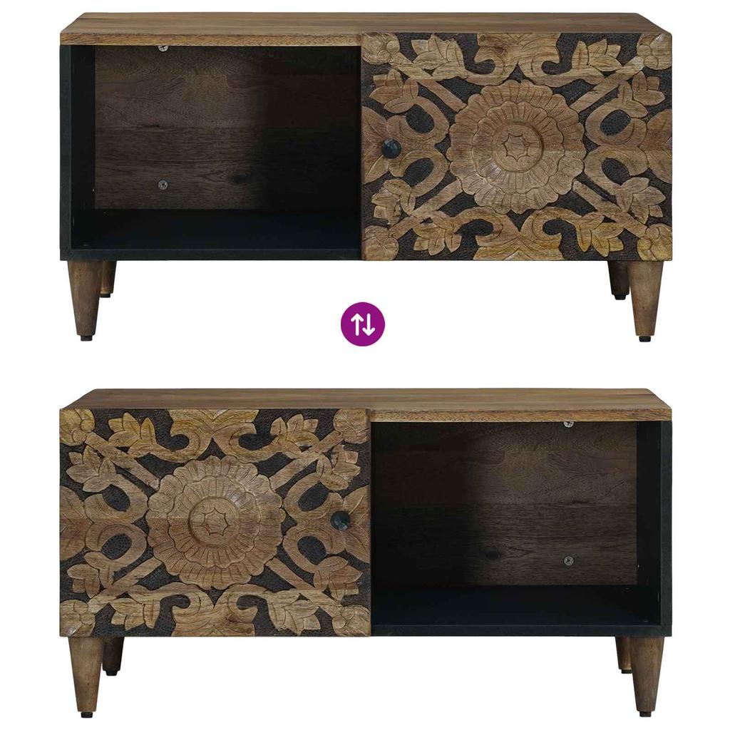 Coffee Table Brown 80 x 50 x 40 cm Solid Mango Wood
