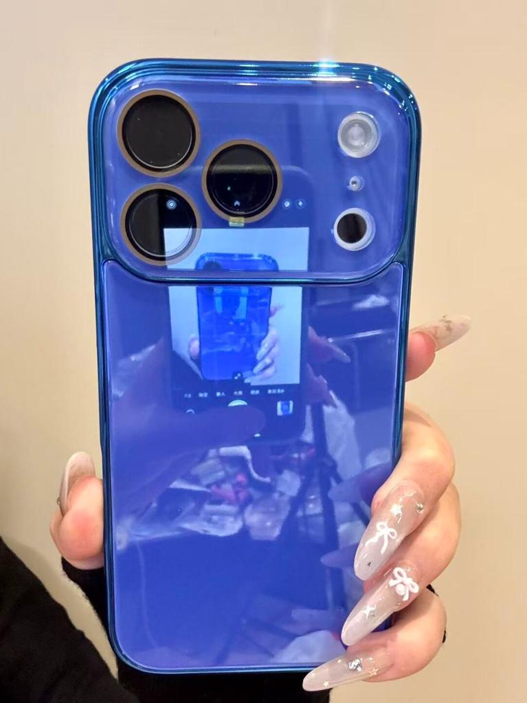 Tempered Glass Glossy Case for iPhone 17 16 15 Plus 14 13 12 Pro Max Plating Bumper Shockproof Hard Back Lens Cover Funda