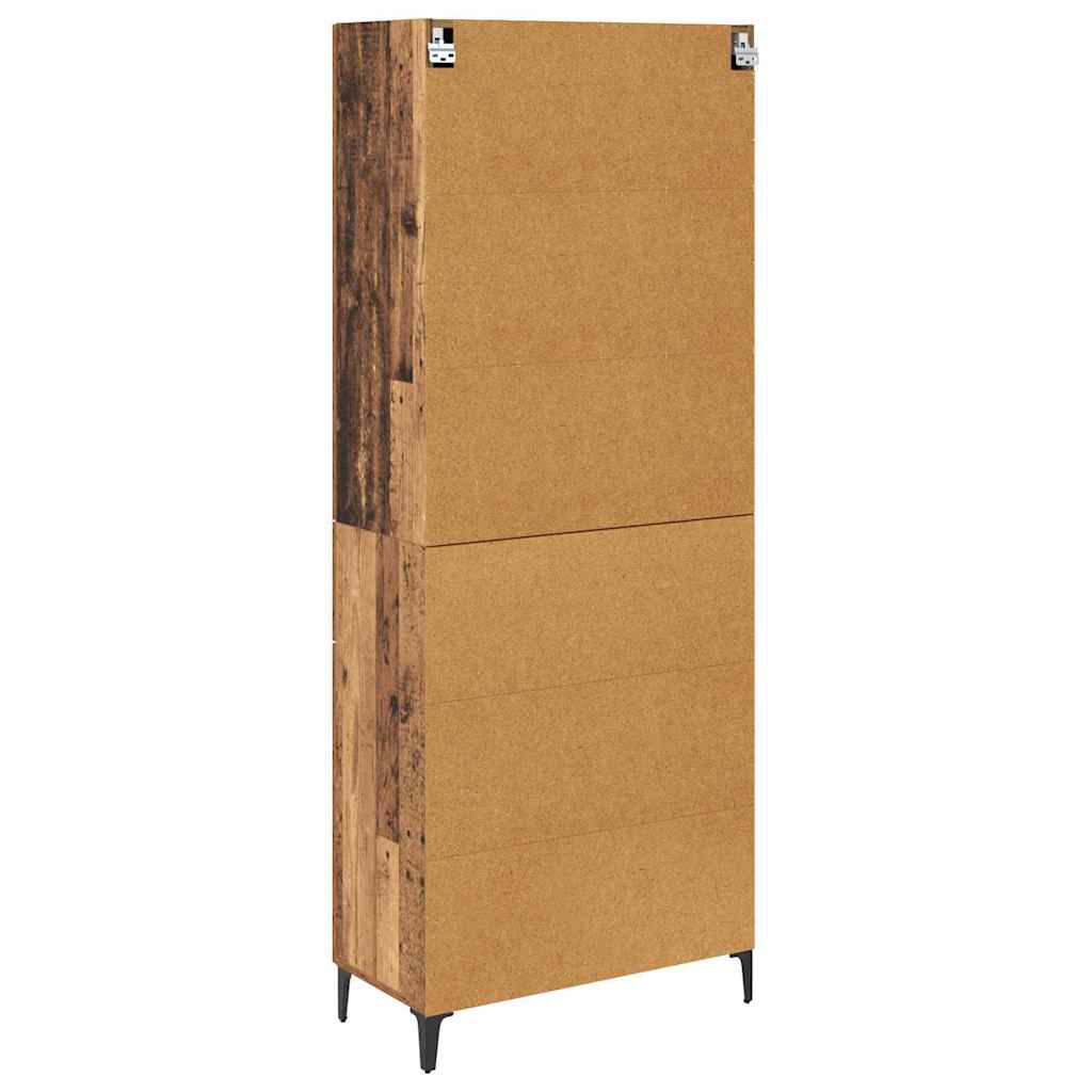 Wall Mounted Highboard Reclaimed Wood Look 27.4 x 13.4 x 70.9 in (L x W x H) Engineered Wood