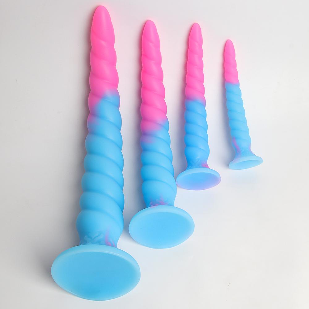 Leuchtende Analsexspielzeuge Langer Analplug Dildos Riesige Buttplugs für Frauen Männer G-Punkt Prostata-Massagegerät Schwuler Anus Dilator Masturbator