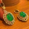 Full Green Yang Green Natural Agate Green Chalcedony Pendant Female Micro-Inlaid, Real Shot Fidelity