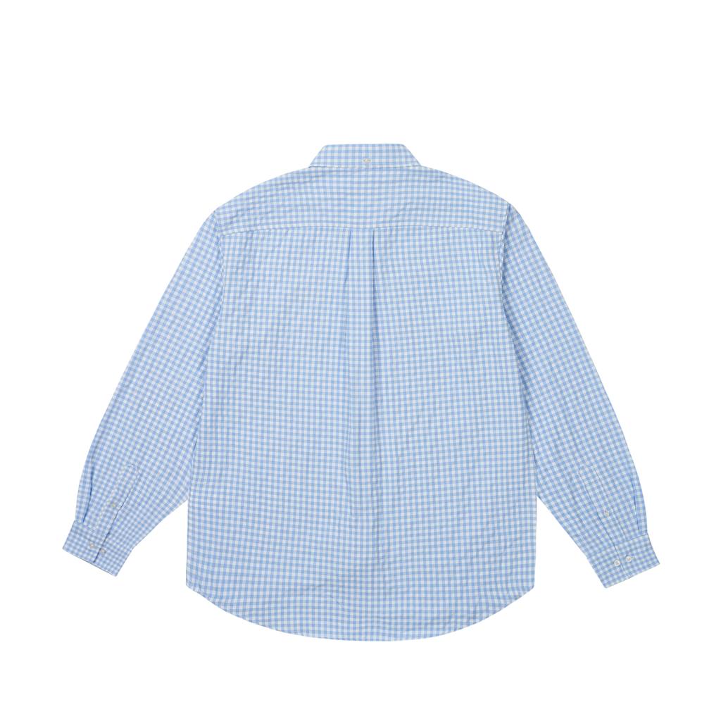 Palace Seersucker Oxford Shirt Blue Gingham Unisex Tops P28SHT016