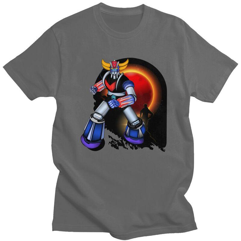 Custom UFO Robot Goldorak Tshirt for Men Short Sleeve Leisure T Shirt Cool Grendizer Goldrake Anime Tshirts Pure Cotton Tee