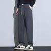 Coffee Khaki Black Gray Loose Casual Pants Men Winter Fleece Thermal Fashion Trousers Thick Velvet Straight Wide Leg Sweatpants
