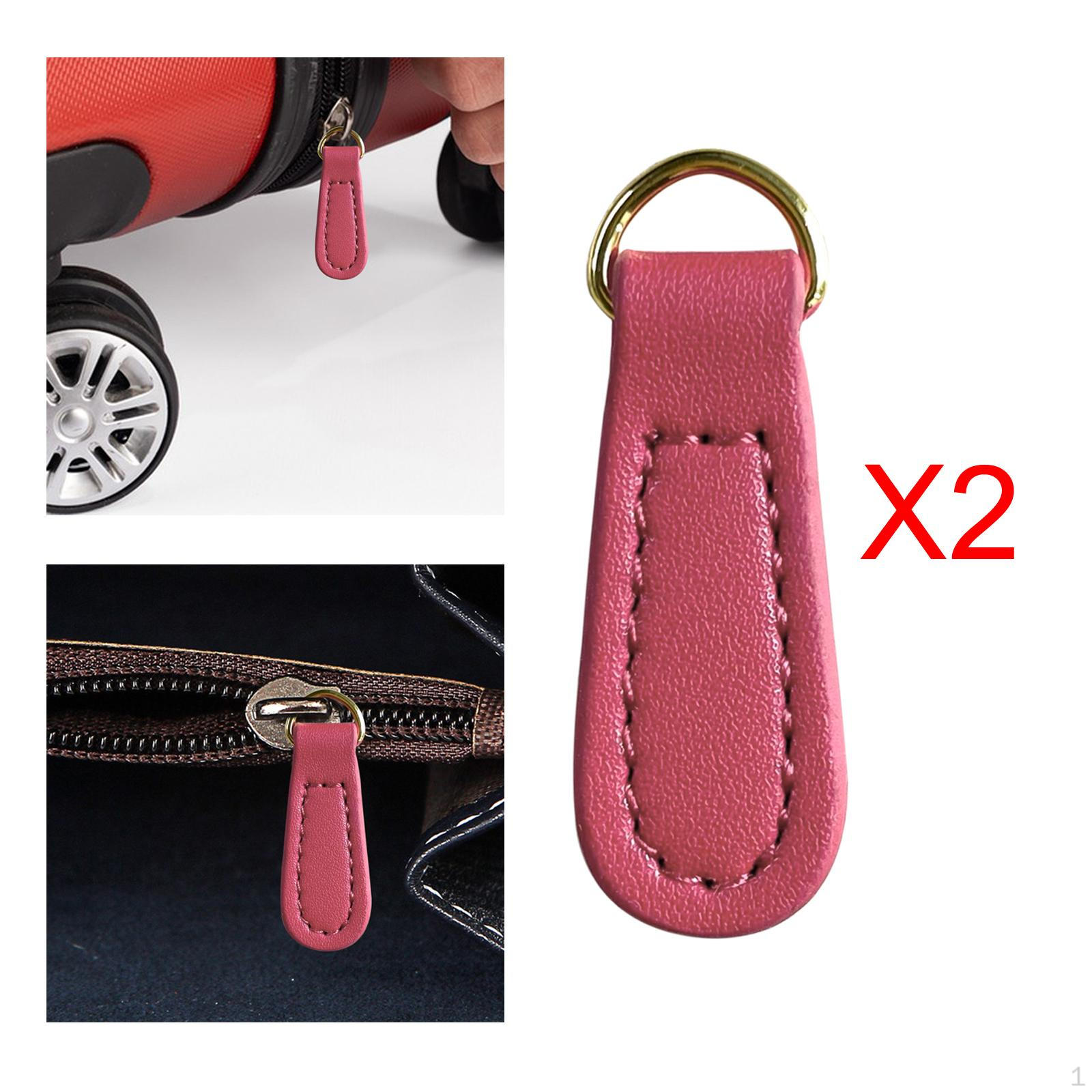 

2 шт., съемники застежек-молний из искусственной кожи для ремней для сумок-рюкзаков розовый
