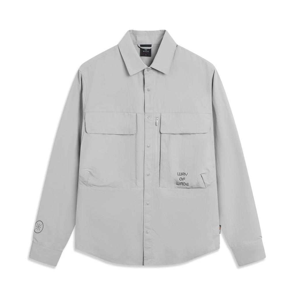 Li Ning Wade Series Sun Protection Ice Feel Comfortable Moisture Wicking Loose Casual Long Sleeve Shirt Men shirts AFDV211-2