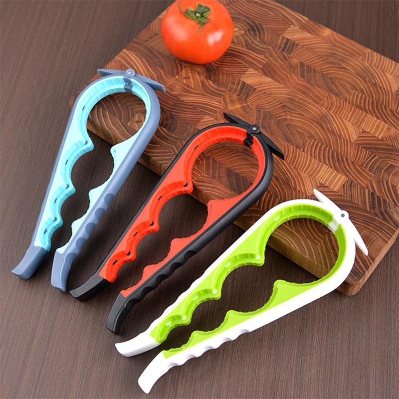 JUSTINLAU Dosenöffner Multifunktional Vier in Eins Saucenflaschenöffner Kappendreher Vier-Positionen-Dosenöffner Rutschfester Kappendreher