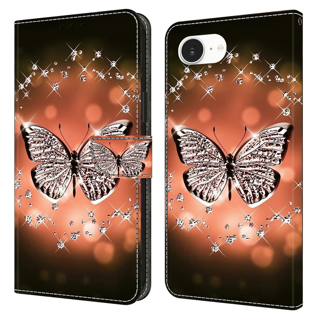 For iPhone 16e Case 3D Pattern PU Leather Wallet Phone Cover with Stand