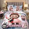 Cartoon Cute Labub 3D Printed Quilt Cover Three-Piece Set Student Dormitory Bedding Four-Piece Set