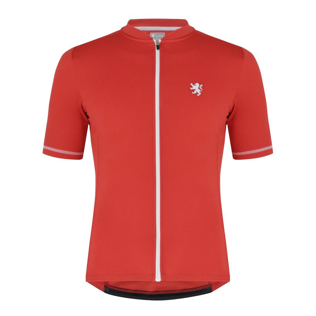 Lion de Kapelmuur Element 4 Short Sleeve Cycling Jersey Jersey, Vermilion, XS,