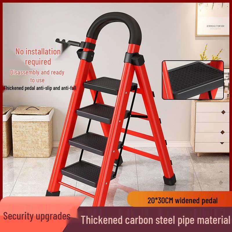 HongfuLai Thickened Folding Household Ladder: 3 to 6 Steps, A-Frame Design