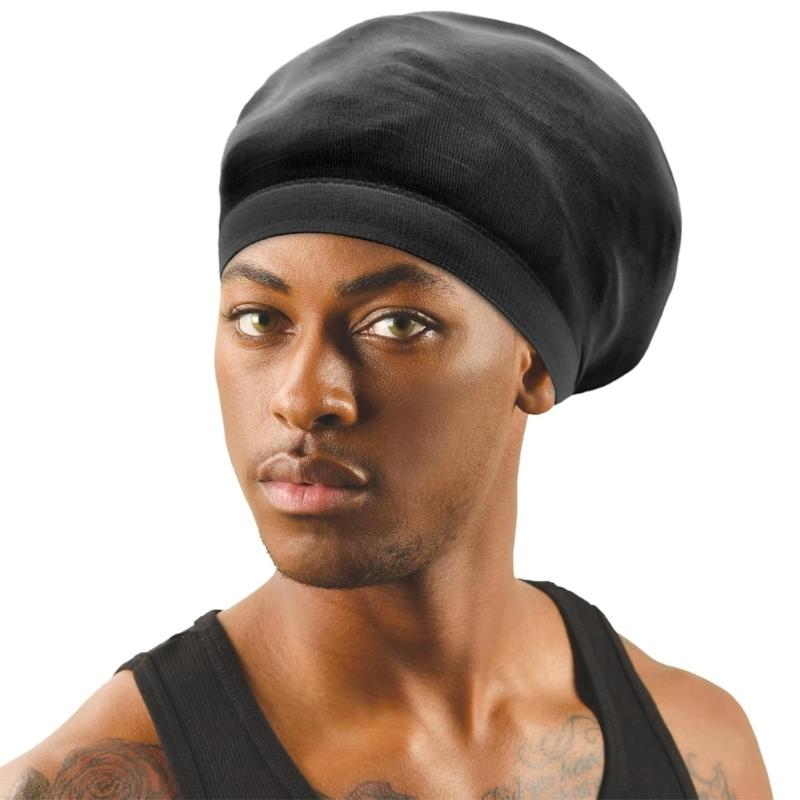 Long Tail Hair Wrap Caps for Men Soft Polyester Head Wrap Quick Drying Towel Turban Hat for Dreadlocks Various Hairstyles