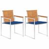 VidaXL 2x Acacia Solid Garden Chairs with Cushions Patio Dining Chairs Dining Room Armchairs Chairs of 3061498