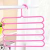 New Multi-functional Five-layer Pants Rack Clothes Hanger Candy-colored Plastic Hanger For Storage And Organization