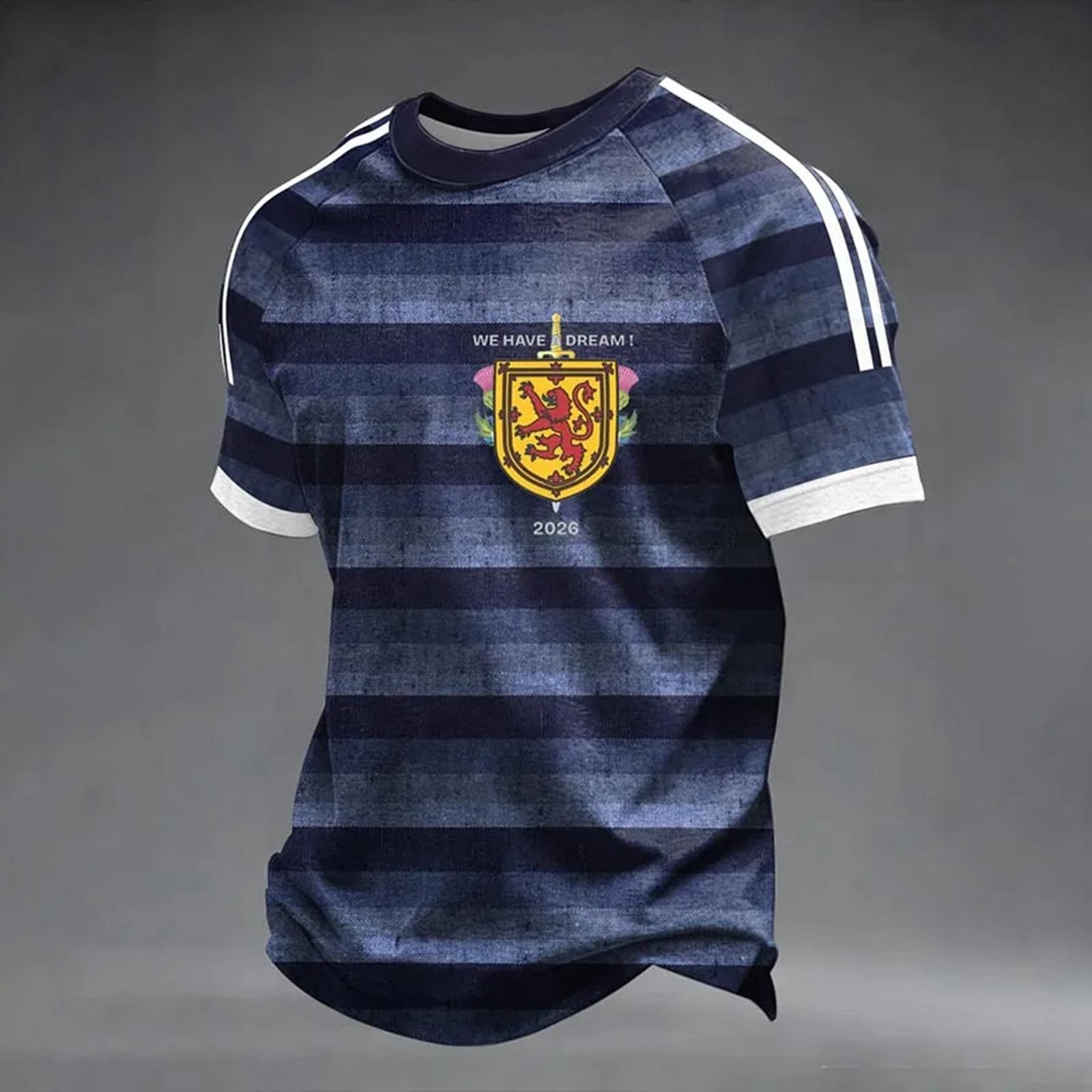 Men s Soccer Round Neck T-Shirt for Sports Enthusiasts S