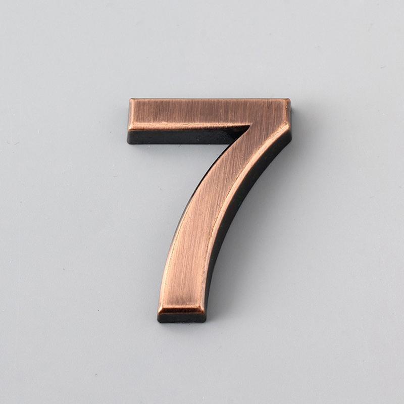 1.9-Inch Bronze Digital Label Door Head Stereoscopic El Door Number Digital Practical Number Sign