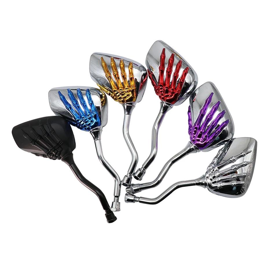 2pcs Universal Motorcycle Rearview Mirror With Screw Aluminium Alloy Scooter Skeleton Hand Refit Motorbike Side Mirrors