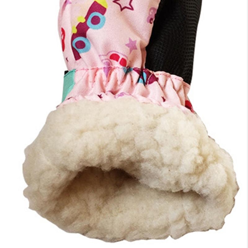 2-4Y Waterproof Kids Ski Gloves Winter Cycling Gloves Anti-Slip Gloves Warm Thick Fleece Snowboarding Mittens Gloves