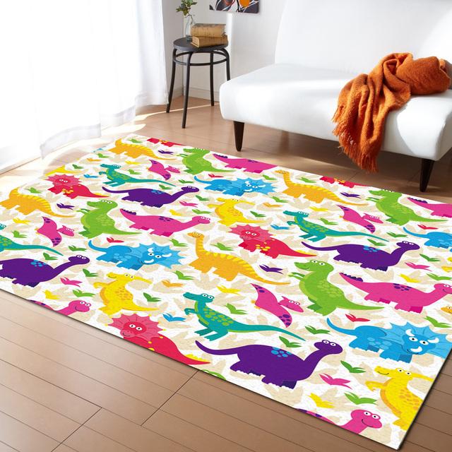 Cartoon Dinosaur Carpets for Living Room Home Decor Children's Room Anti-slip Crawling Mat Bedroom Bedside Foot Pad Doormat