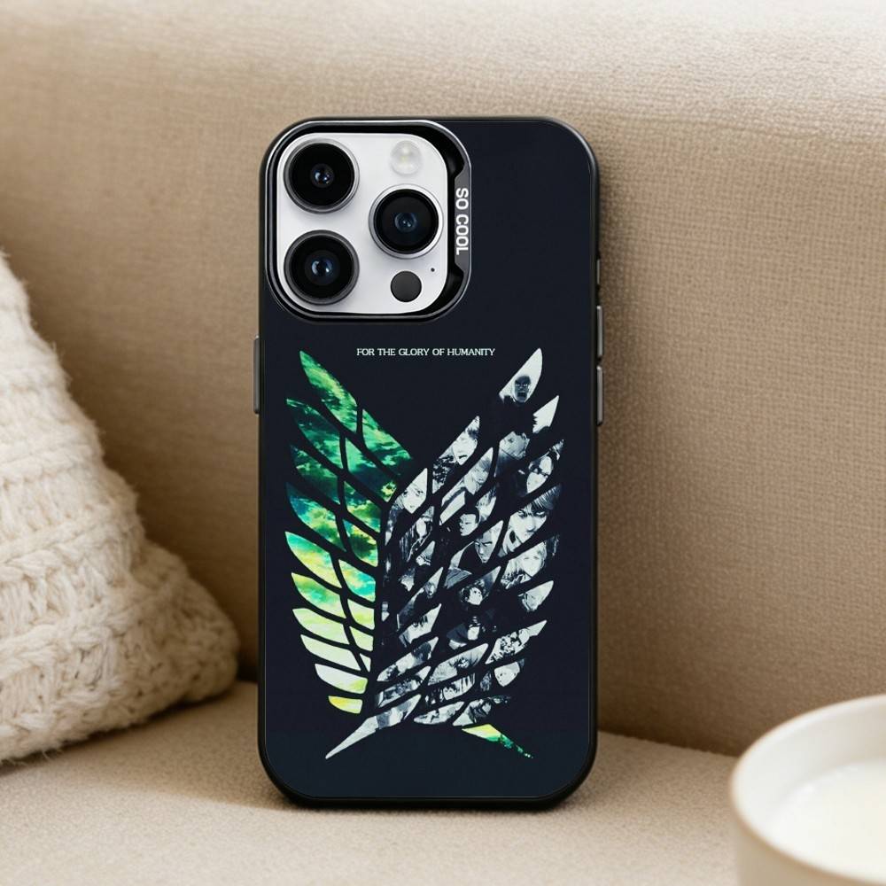 Attack On Titan Phone Case For iPhone 16,15,14,13,12,17,Pro,MAX Black Matte Shockproof Cover