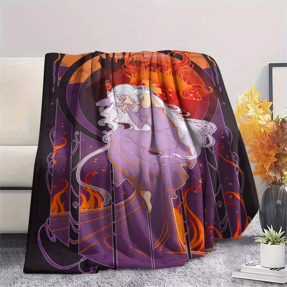 1PC The Last Unicorn Print Flannel Blanket, High Quality Comfortable for All Seasons, Home Decor, Warmth and Comfort, Perfect for Christmas Gifts199