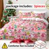 3pcs/set Christmas Reindeer Snowman Bedding Set Includes 1 Duvet Cover And 2 Pillowcases Soft And Skin-Friendly