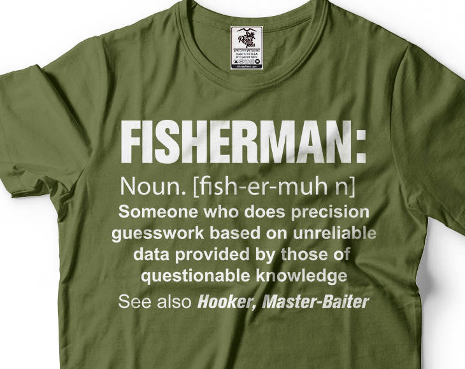 Fishing T-Shirt Funny Fisherman Definition Noun Tee Shirt 2XL