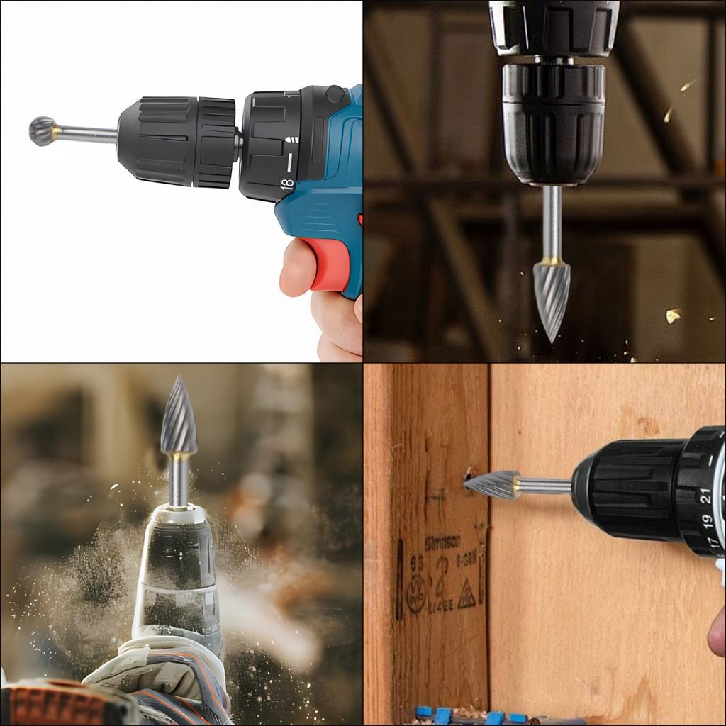 Milling Cutters Rotary Tools Set Solid Carbide Burrs High Abrasion Resistance