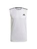 Adidas Sleeveless Tank D2M White Equivalent to Japanese Size 2L Men's Top, 3-Stripes, (GM2158),