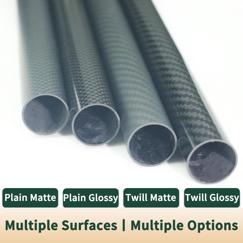 1pcs 1000mm Lengt Carbon Fiber Tube OD18-35mm High Hardness Composite Material 3K Twill Matte for Plant Protection Aircraft Part