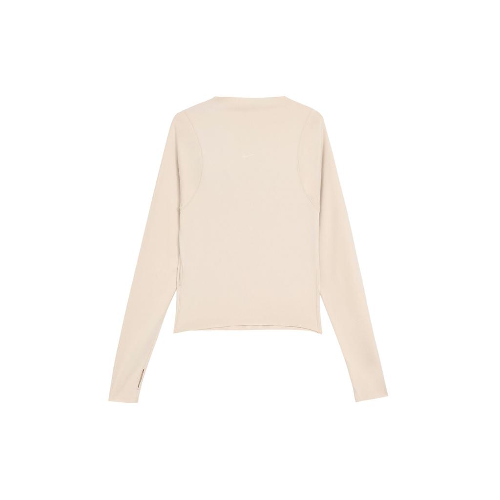 Nike Zenvy Serie Dri-Fit Einfarbig Lässig Schnelltrocknend Bare Skin Feel Rundhals Langarm T-Shirt Damen Tops Hellrotbraun FN3023-104