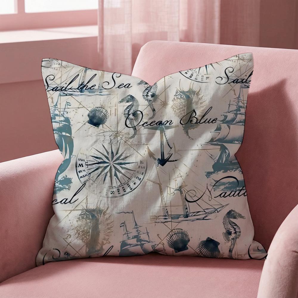 Marine animals Cushion Cover Multi-Scene Pillow Cover for Home & Car - Reversible, Soft & Durable for Daily Use