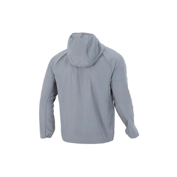 Nike Reflective Logo Print Woven Running Hooded Jacket Men Outerwear Grey DD4747-084