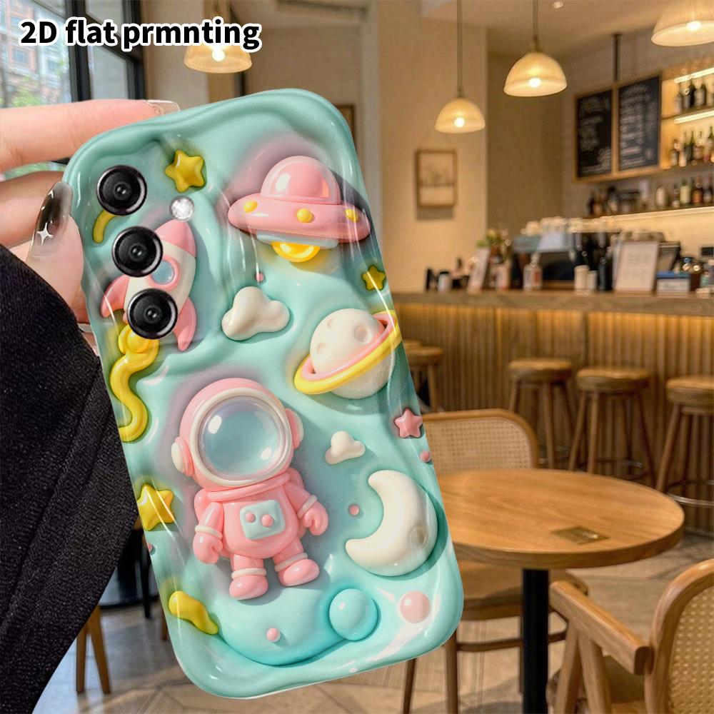 Phone case: 2D flat, suitable for Samsung Galaxy A34 A35 M05 M06 S20 S22 S21 FE Plus 5G protective case, pink space theme, perfect holiday gift for Ch