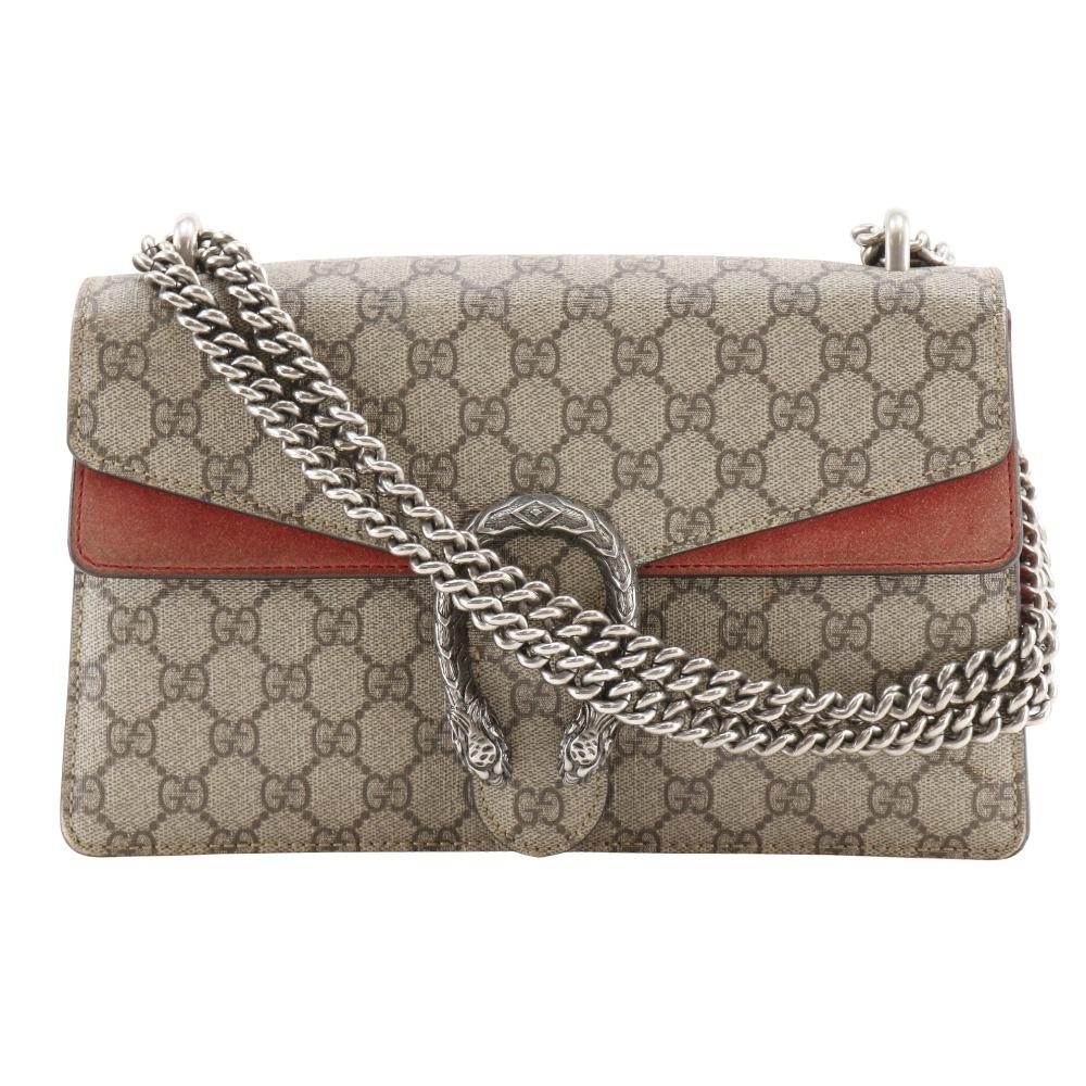 

GUCCI Duonisos Shoulder Bag 400249 ChainShoulder Brown GG Supreme Canvas/Suede Women Used