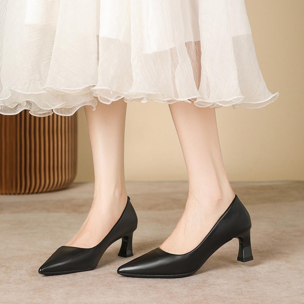 High Heel Court Shoes For Women With Superfiber Material For Work And Casual Wear