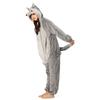 OLAOLA Wolf Kigurumi Pajamas for Halloween Animal Cold Unisex Adults, Costume, Costume, Fluffy, Warm, Flannel, Protection, Cute, (L, 175-185)