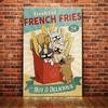 French Bulldog Coffee Club Dogs Metal Sign Funny Fries Tin Poster Home Decor Bar Wall Art Painting Dog Lover Poster xinch