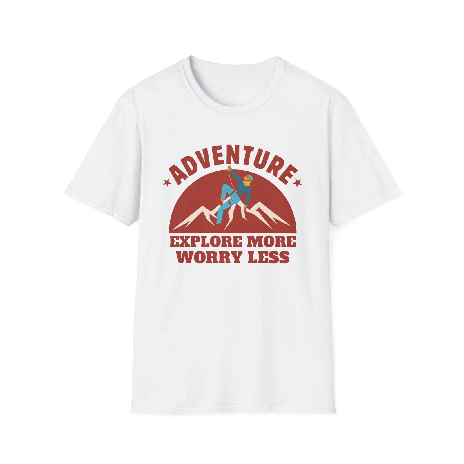 Adventure Explorer T-Shirt | Explore More Worry Less Tee, Outdoor Shirt XL