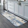 Abstract Watercolor Blue Grey Kitchen Running Carpet Non Slip Floor Mat Entrance Gradient Floor Mat Home Decoration
