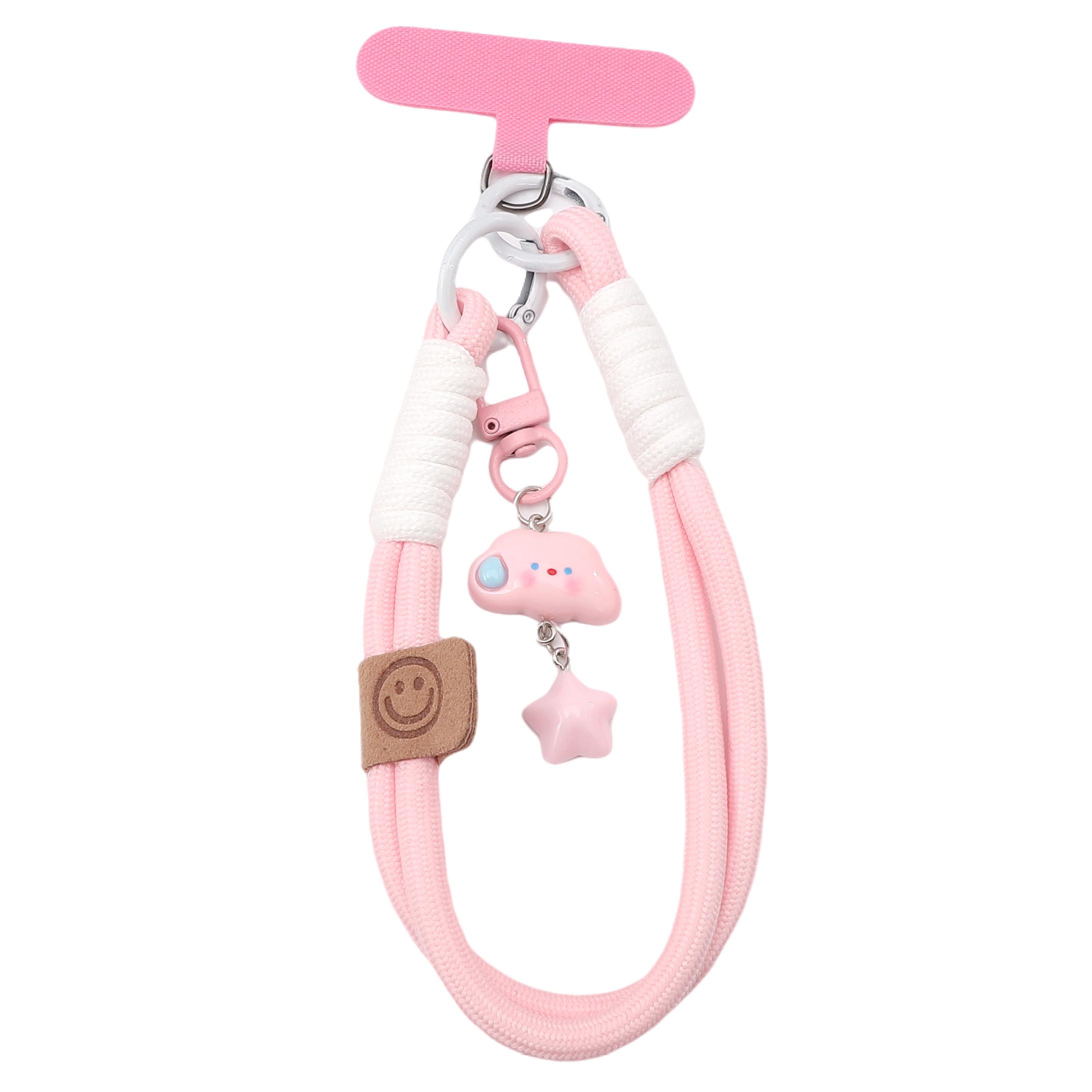 

1Set/bag Alloy Polyester Woven Color Matching Cloud Star Mobile Phone Rope Card Pad