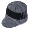 Cappello a cuffia elegante invernale caldo foderato in pelliccia con visiera in lana per uomo e donna