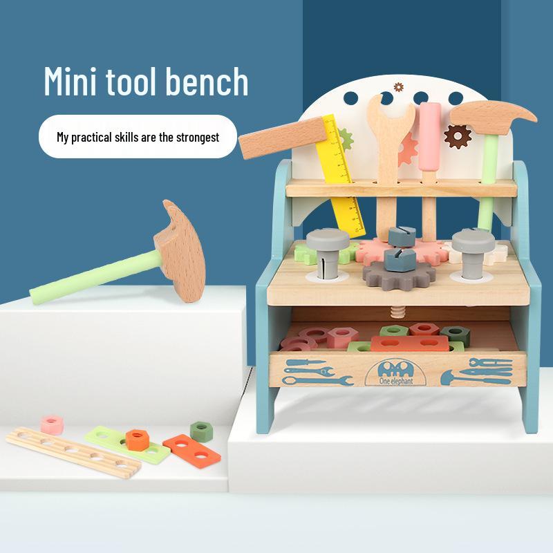 

Children s Wooden Tool Bench for Pretend Play and Hand-Eye Coordination Development