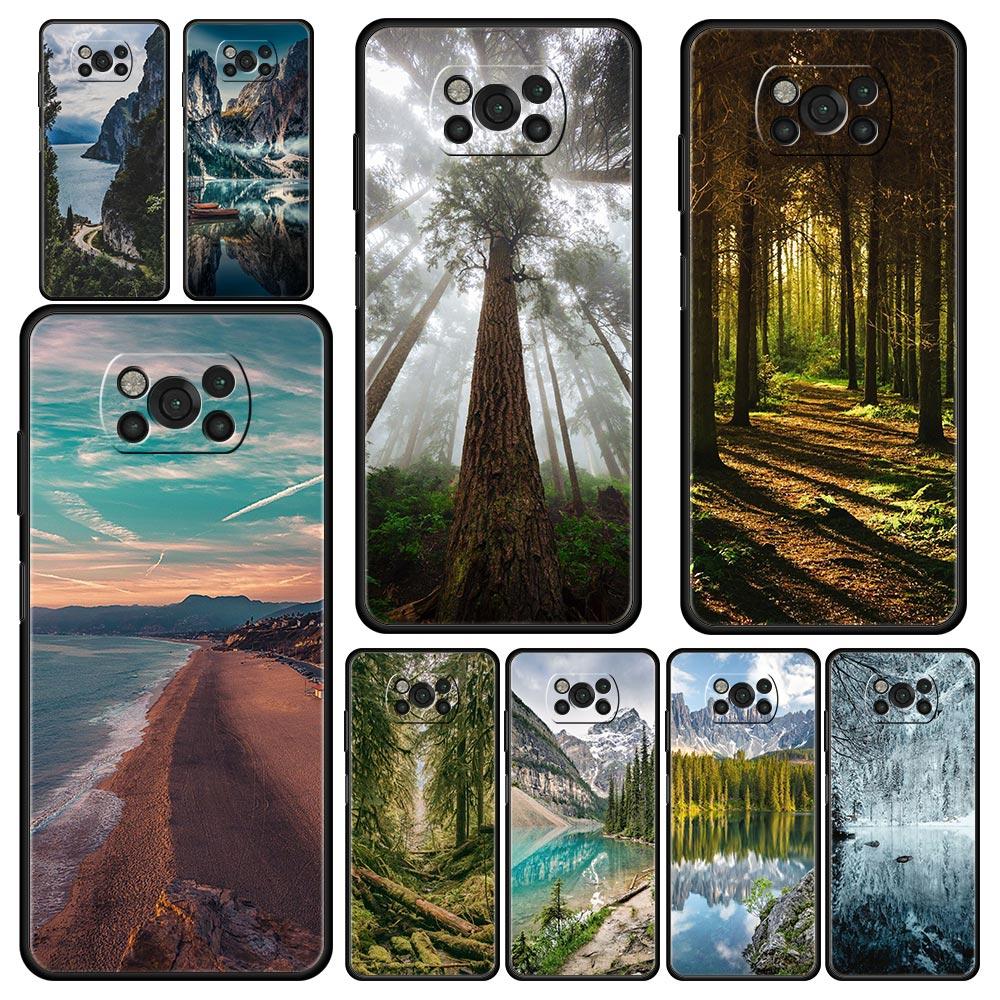 Forest Beach Sunrise Nature Phone Case For Xiaomi Poco X3 NFC M3 F3 F4 M4 X4 Mi Note 12T 12 Pro 10 11 Lite 10T 5G 11T 9T Cover