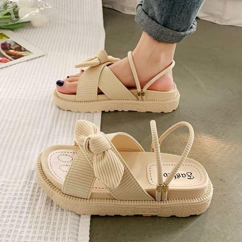 Fashion 2025New Sandias De Tacon Internet Hot Women Shoes Summer Fairy Style Improve Fashion Student Platform Roman Lady Flat Shoes