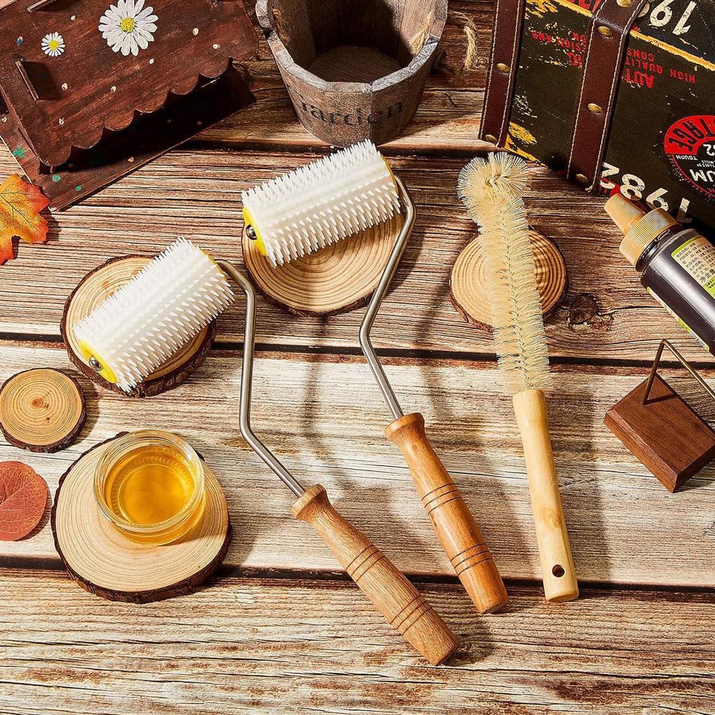 Honey Extractor Tools Honey Uncapping Roller Essential Beekeeping Tools Cleaning Brush for Efficient Honey Extraction