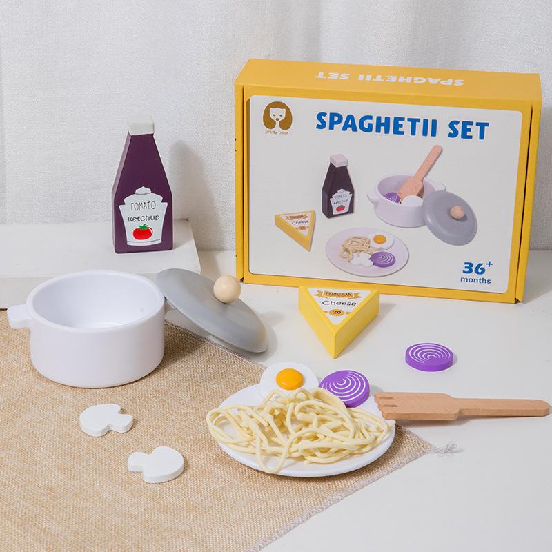 Wooden Children's Kitchen Toy Simulation Spaghetti Play Home Children's Interest Cultivation Toy